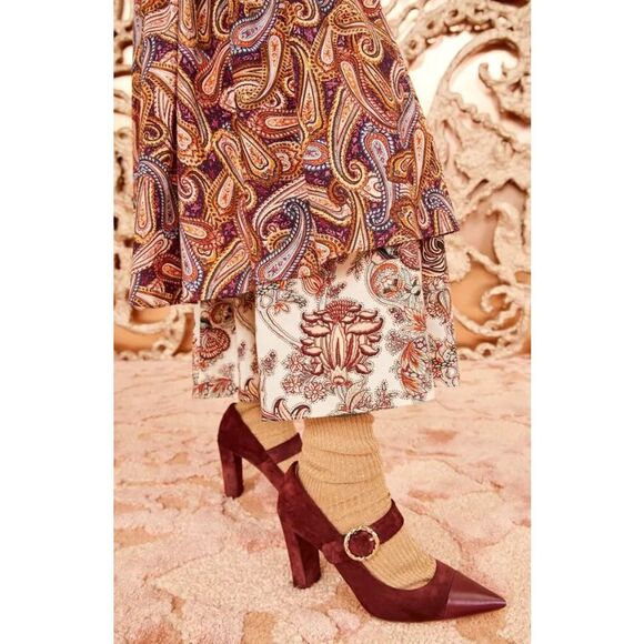 ULLA JOHNSON Paisley Print Wool Twill Adira Dress NWT Size 0 - Picture 2 of 12